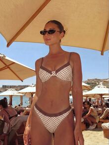 Sunnyshic Spring/Summer Fashion Hot-Selling Polka Dot Print Sexy Two-Piece Bikini Set - Multicolor - View 3