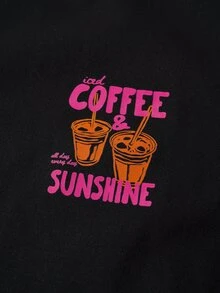Daypath Men's Casual Coffee Letter Print Loose Fit Tank Top, Suitable For Beach, Vacation - Black - View 6