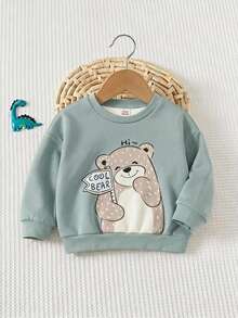 SHEIN 嬰兒/幼兒抓絨內裡圓領套頭運動衫（秋冬款） - 彩色 - 查看 3