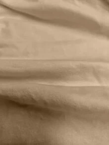 Balvessa 米色不對稱肩女款休閒百搭短袖T恤，適合日常旅行夏季穿著 - 卡其色 - 查看 4