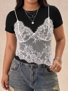 SHEIN EZwear 大碼吊帶 & 背心 - 白色 - 查看 1