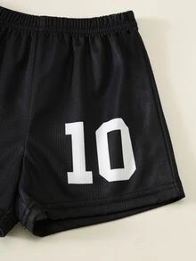 SHEIN 2件組嬰兒男/女童、幼兒春/夏時尚可愛運動球衣T恤套裝，嬰兒運動上衣，阿根廷國家隊運動上衣，適用於室內居家、戶外、日常、運動、玩耍、派對、攝影、度假、比賽 - 藍色 - 查看 5