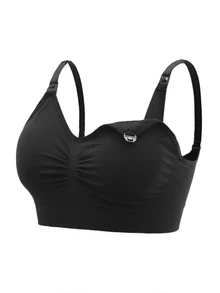 SHEIN Maternity 5pack Solid Ruched Nursing Bra - Multicolor - View 8