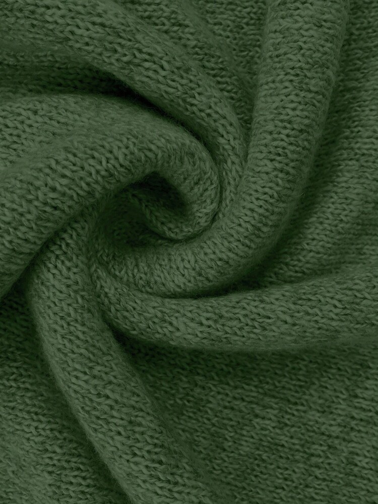 SHEIN Clasi Plus Size Women's New Hot-Selling Casual Loose Slimming Round Neck Long Sleeve Drop Shoulder Regular Fit Pullover Sweater, Autumn/Winter - Green - View 8
