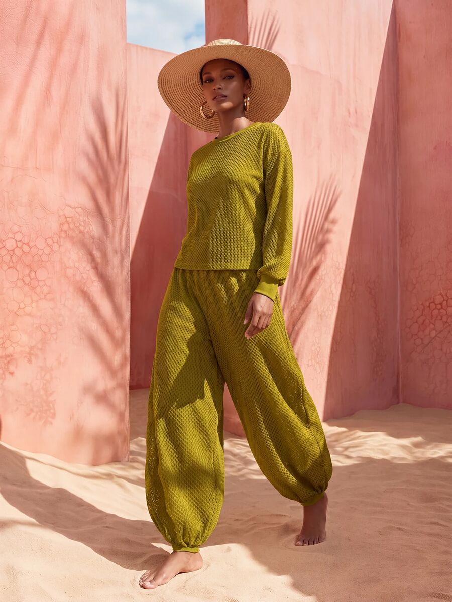 Zivah Solid Cover Up Pants Cover Ups For Swimwear