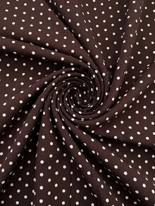SHEIN Clasi 女款圓點圖案長袖單排扣襯衫洋裝 - 棕色 - 查看 12