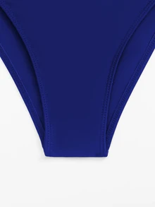 SHEIN Swim 女式中空後背單件泳衣 - 寶藍色 - 查看 8