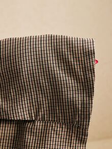Poéselle 女款高腰格紋迷你裙 復古學院風休閒格紋裙褲 時髦A字裙 夏季黑色格紋 教師節 校園職場穿搭 - 卡其色 - 查看 10