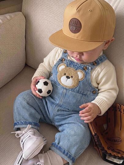 Bubblio Baby Girl Baby Boy Cartoon Bear Pattern Overalls Jumpsuit, Versatile And Comfortable, Suitable For Spring And Autumn