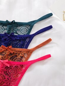 Snug Zone 8pcs/Set Lace Sexy G-String Panties For Women - Multicolor - View 5
