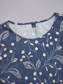 Holdful Holdful Casual Resort Shirts For Middle-Aged And Elderly Ladies In Autumn - Blue - View 5
