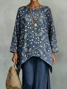 Holdful Holdful Casual Resort Shirts For Middle-Aged And Elderly Ladies In Autumn - Blue - View 7