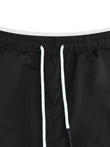 Manfinity CasualCool 男士成熟休閒黑色多口袋工裝束口休閒褲 - 黑色 - 查看 5