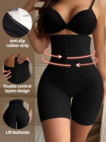 SHEIN Women's Shapewear Bottoms - Skinny Tummy Control Pants - Black - View 7