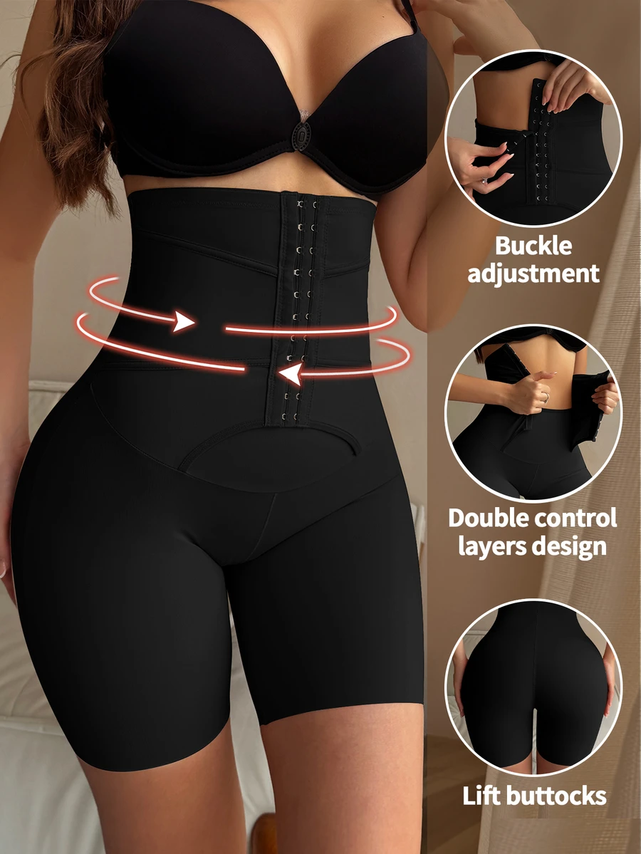SHEIN Women's Shapewear Bottoms - Skinny Tummy Control Pants - Black - View 1