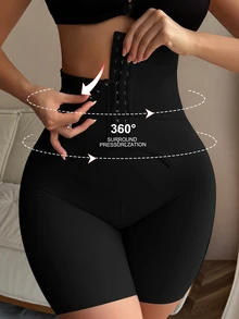 SHEIN Women's Shapewear Bottoms - Skinny Tummy Control Pants - Black - View 4