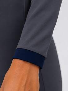 Zerodot Women Grey Collared Scoop Neck Sculpted Jumpsuit Formal Daily Fall Pre Fall - Grey - View 7