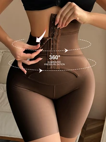 SHEIN 女士塑身瘦身紧身裤，腰部瘦身裤 - 咖啡棕 - 查看 3