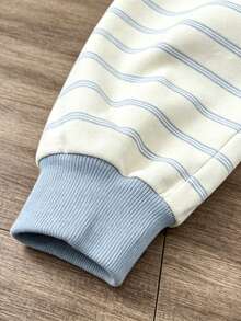 Claim Dot Men's Letter Stripe Print Crew Neck Long Sleeve Casual Sweatshirt - Multicolor - View 5