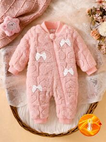 SHEIN Newborn Baby Jumpsuits - Baby Pink - View 1