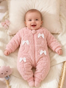 SHEIN Newborn Baby Jumpsuits - Baby Pink - View 9