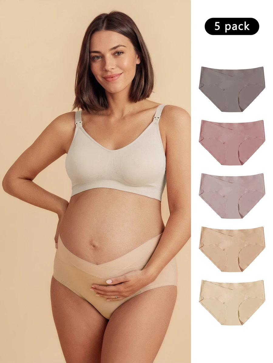 SHEIN Maternity 5pack Solid Panty For Mother - Multicolor - View 1