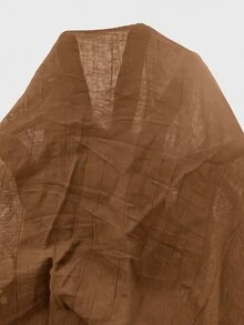 Hauture Fashionable Sexy Solid Color Backless Halter Dress - Brown - View 6