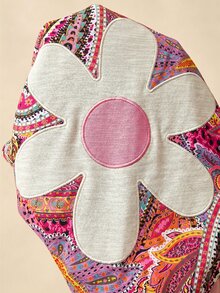 Bohemela 女款秋季休閒波希米亞風 70 年代針織拼接寬鬆衛衣，適合返校、日間外出度假、Y2K、假日、鄉村風 - 杏色 - 查看 8