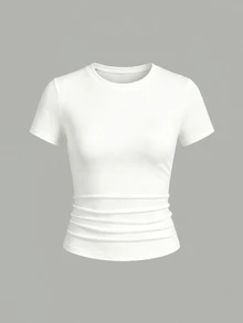 3pcs Tween Girls Simple Casual Short Sleeve Tops, Personalized Tops, Girls Short Sleeve, Suitable For Spring/Summer, Comfortable And Easy To Wear, Family Outings, Simple Casual Wear, Back To School Essential, Comfortable And Easy To Wear, Easy For Sports - Multicolor - View 4