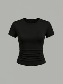 3pcs Tween Girls Simple Casual Short Sleeve Tops, Personalized Tops, Girls Short Sleeve, Suitable For Spring/Summer, Comfortable And Easy To Wear, Family Outings, Simple Casual Wear, Back To School Essential, Comfortable And Easy To Wear, Easy For Sports - Multicolor - View 6