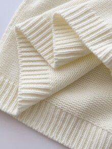 Elamini 1pc Tomato Pattern Drop Shoulder Sweater - White - View 7