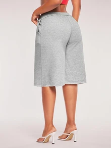 Radiana Celana Jogging Wanita Polos dengan Pinggang Elastis dan Saku, Kasual, Serbaguna untuk Sehari-hari - Grey - View 3