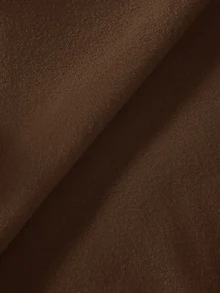 Attitoon Summer Simple Casual Brown Solid Color Pullover Hooded Long Sleeve Sweatshirt Without Drawstring Oversize Autumn Winter - Brown - View 4