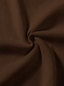 Attitoon Summer Simple Casual Brown Solid Color Pullover Hooded Long Sleeve Sweatshirt Without Drawstring Oversize Autumn Winter - Brown - View 5