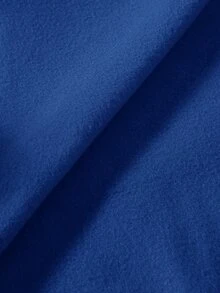 Attitoon Summer Simple Casual Solid Color Pullover Hooded Long Sleeve Sweatshirt Without Drawstring Oversize - Royal Blue - View 7