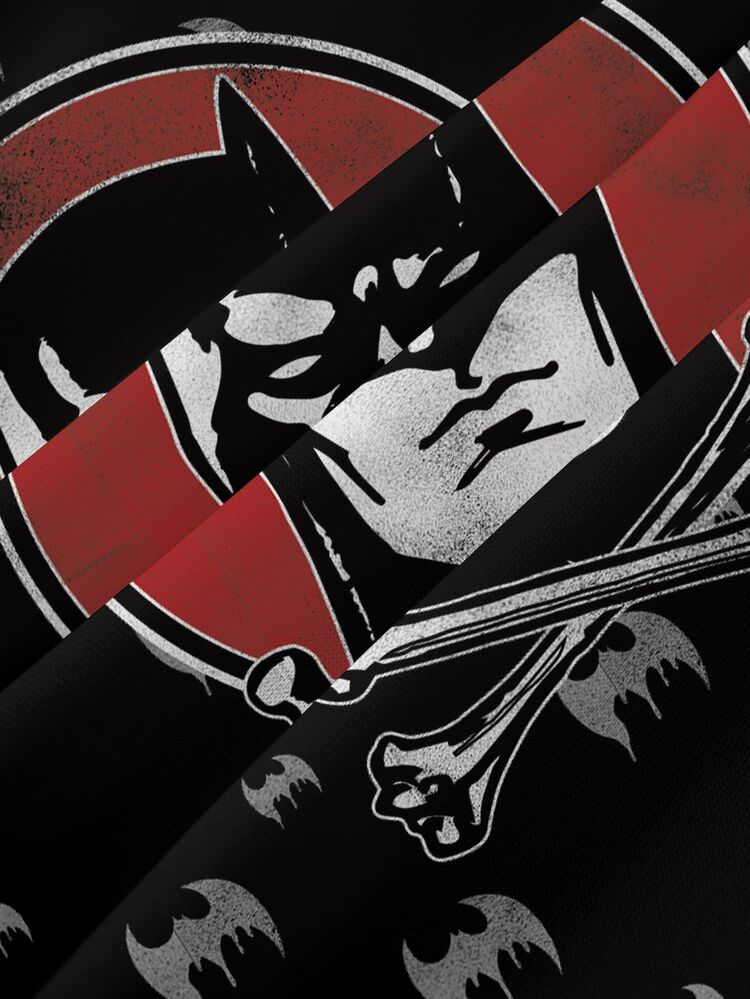 BATMAN X SHEIN 男士卡通圖案印花長袖時尚連帽衫 - 白色 - 查看 6