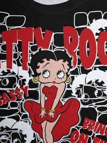 Betty Boop x SHEIN 男款圓領時尚印花休閒T恤 - 白色 - 查看 5