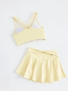 Dewbera Dewbera CourtClass Women's Supportive Sports Bra, Suitable For Exercise And Training - Light Yellow - View 7