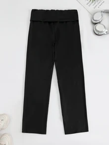 Gameset SHEIN Sport Eassivo Women's Striped High-Waisted Everyday Fitness Loose Sports Pants - Black - View 2