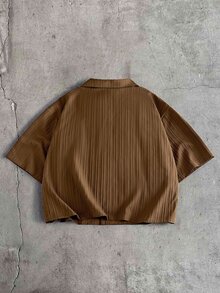 AXEPEAK Set Kemeja dan Celana Kasual Pria untuk Berpergian - Mocha Brown - View 9