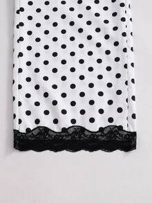 SHEIN 女童（大童）春夏秋冬休閒百搭日常運動街頭風蕾絲黑白對比鬆身長褲，可搭配運動鞋與任何T恤，適合日常穿著 - 白色 - 查看 5