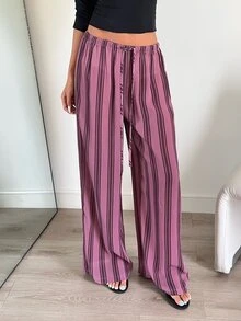 Aloruh 女款低腰休閒復古緞面百搭黑色梅納色長洋裝，適合度假假期夏季穿著 - 紫色 - 查看 7