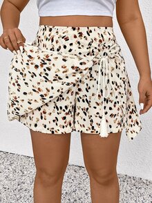 SHEIN Frenchy Women Plus Size Floral Print Casual Shorts, Versatile For Spring & Summer Wear Summer Shorts - Multicolor - View 5
