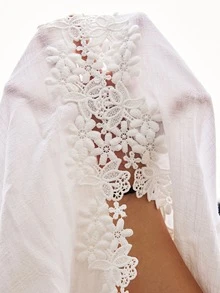 Willow Rêve Women's White Embroidered Ruffle V-Neck Mini Dress, Romantic Vacation Style, Valentine's Day, Boho Style,Elegant Short Dresses,Summer Dresses - White - View 13