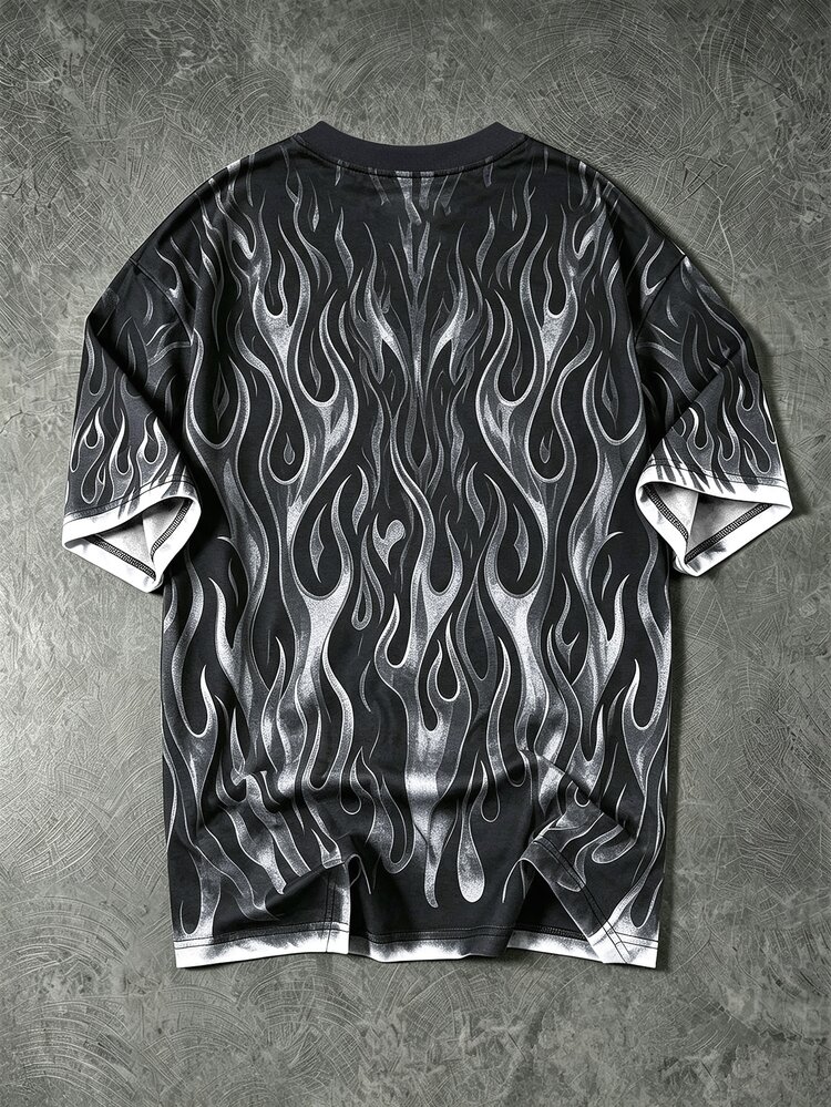 Sport MetroGents Men's Flame Print Short Sleeve Sports T-Shirt - Multicolor - View 2