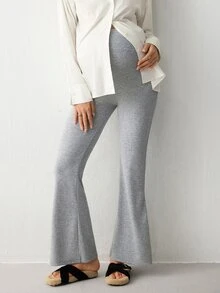 Modmama Maternity Fashion Adjustable Waist Flared Pants For Daily Wear Fall - Multicolor - View 4