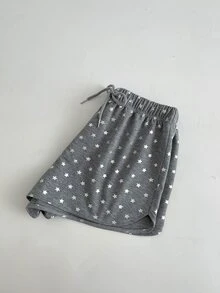 IslaSuriya 女士休闲星形印花短裤 - 灰色 - 查看 4