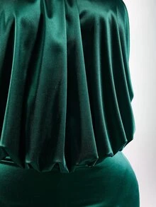 Amplova Women's Shiny Backless Mini Halter Neck Dress - Green - View 9