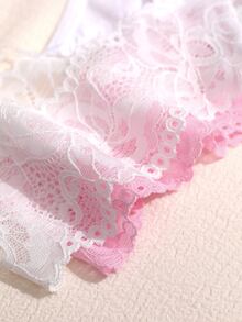 Lullawish Set de 3 tangas de moda con parches de encaje de unicolor sin costuras - Multicolor - Ver 7