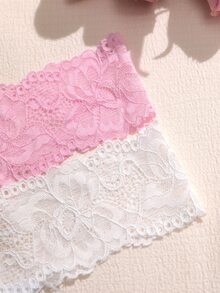 Lullawish Set de 3 tangas de moda con parches de encaje de unicolor sin costuras - Multicolor - Ver 6